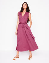 Boden Aria Broderie Trim Midi Dress - Plum Purple