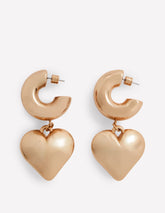 Boden Chunky Heart Hoop Earrings - Gold