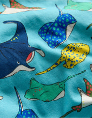 Boden Snug Short John Pajamas - Caribbean Blue Rays