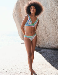 Boden Porto Bikini Top - Bright Blue, Botanic Blush