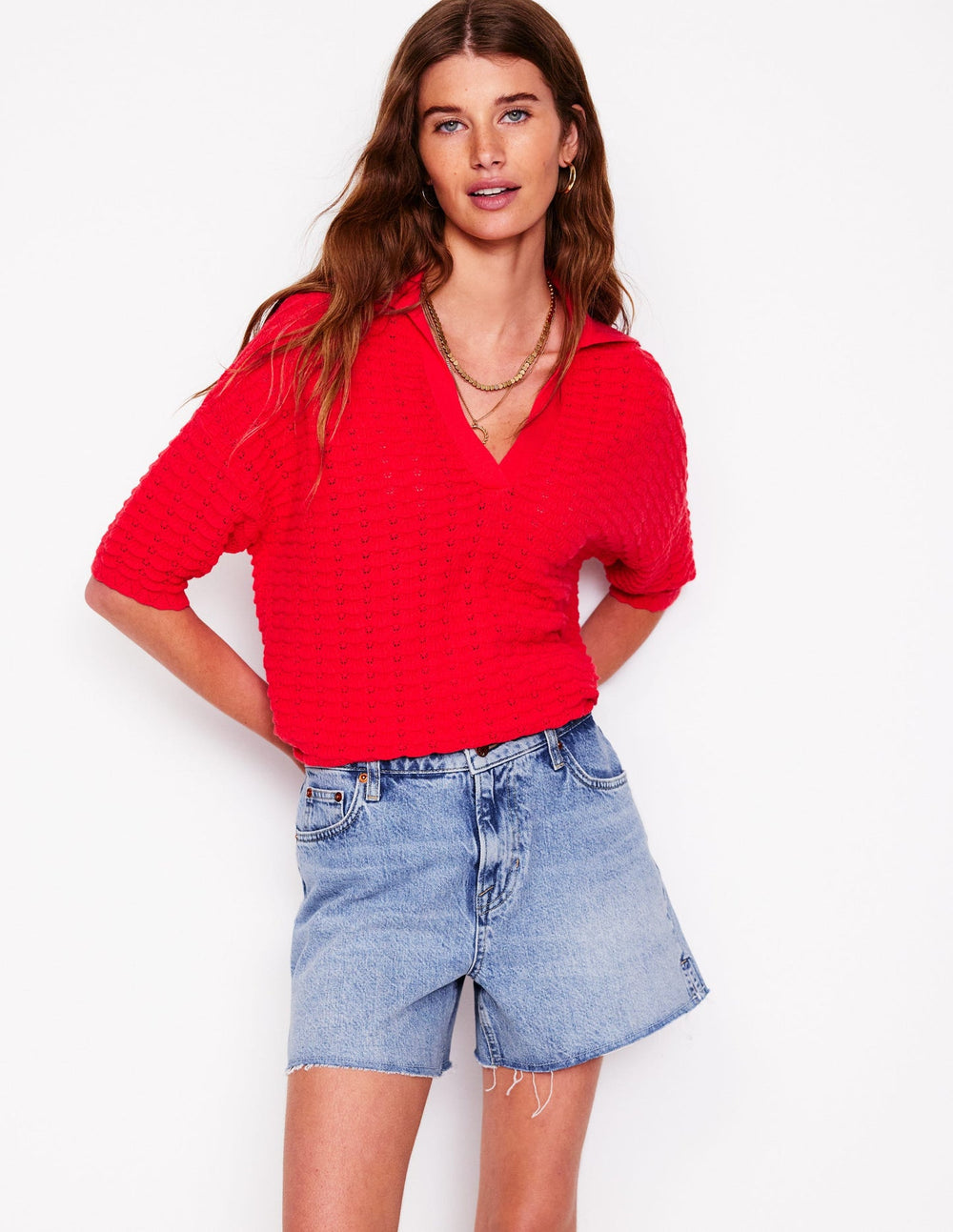 Boden Cut Off Denim Shorts - Light Vintage