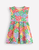 Boden Posie Frill Sleeve Dress - Multi Rainbow Leopard