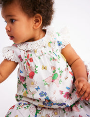 Boden Broderie Ruffle Dress - Coconut Milk Fairies