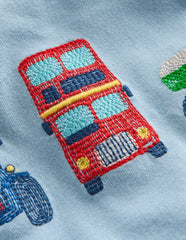 Boden Superstitch Jersey Short Set - Blue Transport Set