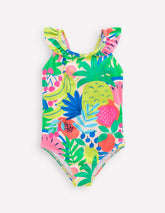 Boden Hallie Frill Strap Swimsuit - Multi Tropical Fruit
