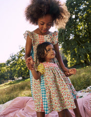 Boden Gathered Woven Dress - Hotchpotch Multi