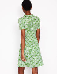 Boden Naomi Short Sleeve Dress - Paradise Green, Botanic Blush