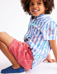 Boden Fun Cotton Shirt - Starry Stripe