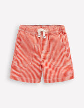 Boden Pull - On Cotton Shorts - Red Ticking