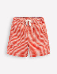 Boden Pull - On Cotton Shorts - Red Ticking