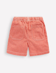 Boden Pull - On Cotton Shorts - Red Ticking