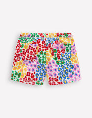 Boden Printed Towelling Short - Multi Rainbow Leopard