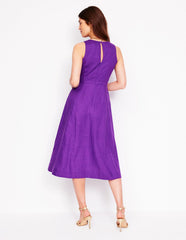 Boden Carla Linen Midi Dress - Royal Purple