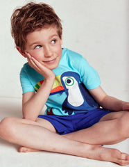 Boden Zip Applique T-shirt - Barbados Beach Toucan