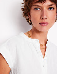 Boden Sleeveless Double Cloth Top - White