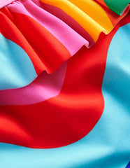 Boden Lila One Shoulder Swimsuit - Multi Rainbow Wave
