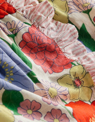 Boden Wrap Frill Skort - Multi Summer Garden