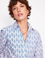 Boden Sienna Cotton Shirt - Ivory, Tennis