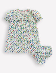 Boden Double Cloth Dress - Soft Ivory Ditsy