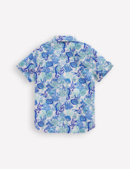 Boden Cotton Linen Shirt - Blue Coral Cove