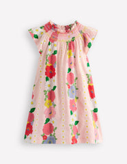 Boden Holiday Smocked Dress - Chalk Pink Flower