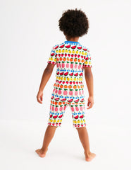 Boden Snug Short John Pajamas - Fruit Stripe