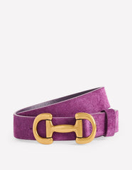 Boden Iris Snaffle - Trim Leather Belt - Regal Purple