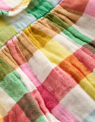 Boden Double Cloth Romper - Multi Check