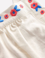 Boden Embroidered Sleeveless Top - Soft Ivory