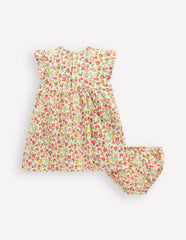 Boden Jersey Frill Sleeve Dress - Multi Summer Flowerbed
