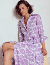Boden Amy Cotton Midi Shirt Dress - Pretty Violet, Deco Palm