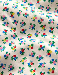 Boden Short Sleeve Pointelle Top - Soft Ivory Ditsy Floral