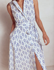 Boden Amy Sleeveless Shirt Dress - Ivory, Tennis