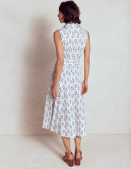 Boden Amy Sleeveless Shirt Dress - Ivory, Tennis