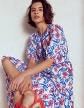 Boden Rhea Embroidered Midi Dress - Ivory, Foliage Trail