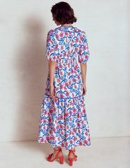 Boden Rhea Embroidered Midi Dress - Ivory, Foliage Trail