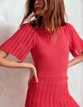 Boden Cotton Stitch Crew Dress - Bittersweet