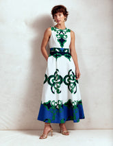 Boden Sleeveless Linen Blend Dress - Ivory, Ornate Reflection