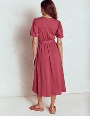 Boden Sofia Trim Jersey Midi Dress - Terracotta Red