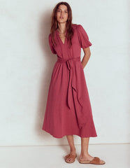 Boden Sofia Trim Jersey Midi Dress - Terracotta Red