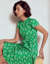 Boden Imo Cotton Short Dress - Rich Emerald, Tennis