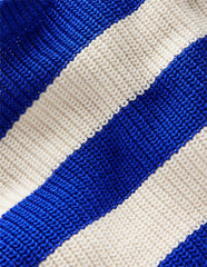 Boden Everyday Cotton Sweater - Bright Blue/Ecru Marl Stripe