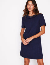 Boden Evita Cotton Shift Dress - Navy
