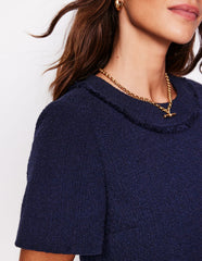 Boden Evita Cotton Shift Dress - Navy