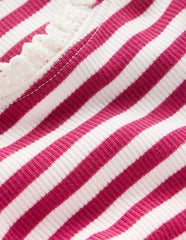 Boden Ribbed Long Sleeve T-shirt - Cherry Jam/Soft Ivory Stripe