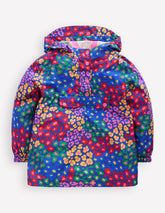 Boden Waterproof Pack - away Jacket - Bright Blue Multi Leopard