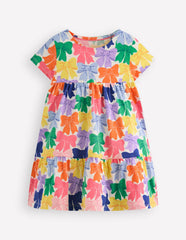 Boden Ariel Twirly Jersey Dress - Multi Rainbow Bows