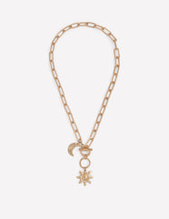 Boden Hammered Motif Necklace - Gold