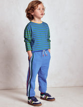 Boden Rainbow Stripe Sweatpants - Blue River