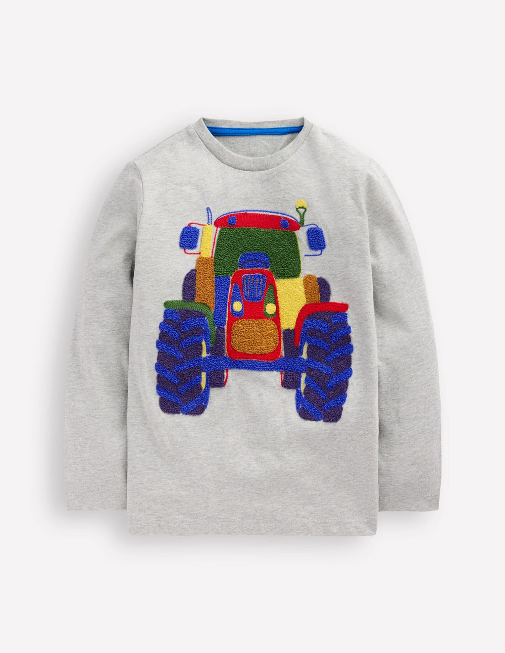 Boden Long Sleeve Bouclé T-shirt - Grey Marl Tractor